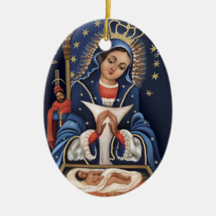 Virgen de la Altagracia Ornamento Personalizado Ceramic Tree Decoration