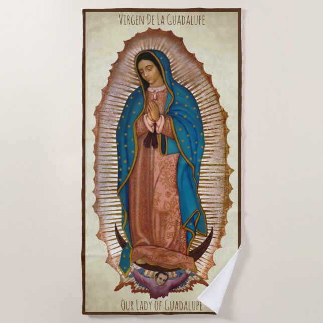 Virgen De La Guadalupe Beach Towel (Front)