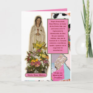 Virgen Maria Rosa Mística Card