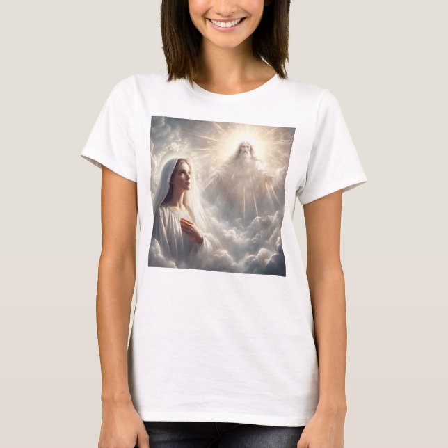 Virgen y Bendición Celestial T-Shirt (Front)
