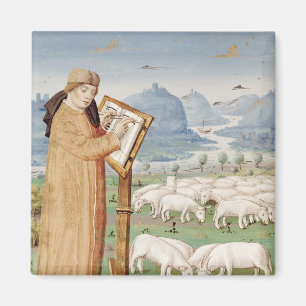 Virgil Writing in a Field of Sheep and Goats Magnet