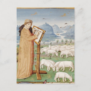 Virgil Writing in a Field of Sheep and Goats Postcard