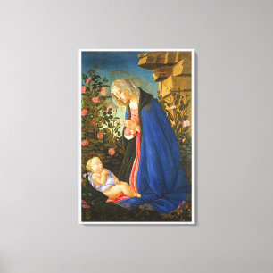 VIRGIN ADORING SLEEPING CHRIST CHILD CANVAS PRINT