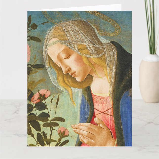 VIRGIN ADORING SLEEPING CHRIST CHILD  CARD (Front)