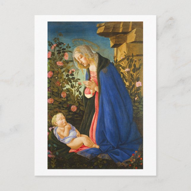 VIRGIN ADORING SLEEPING CHRIST CHILD  POSTCARD (Front)