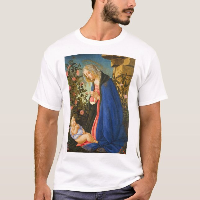 VIRGIN ADORING SLEEPING CHRIST CHILD  T-Shirt (Front)