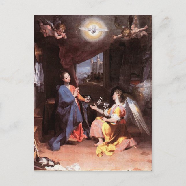 VIRGIN AND ANNUNCIATION ANGEL Detail Postcard (Front)