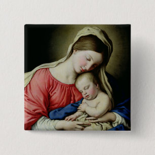 Virgin and Child 15 Cm Square Badge