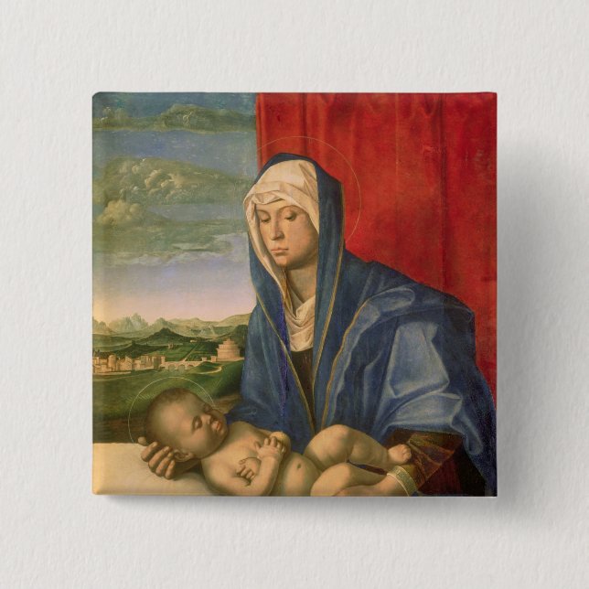 Virgin and Child 3 15 Cm Square Badge (Front)