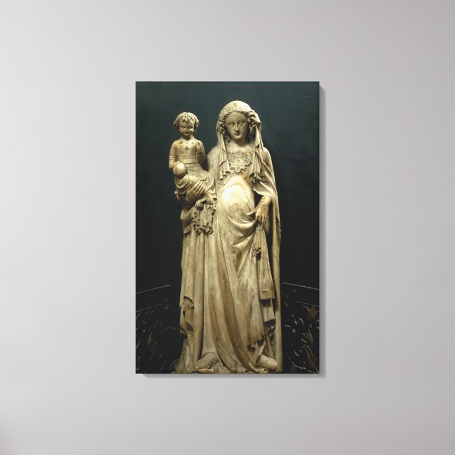 Virgin and Child, c.1375 (alabaster) Canvas Print (Front)