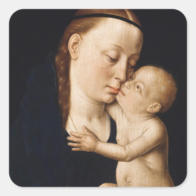 Virgin and Child- christmas Holiday  Square Sticker (Front)