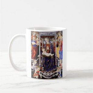 Virgin and Child Enthroned with Music-Making Angel Coffee Mug