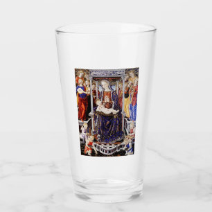 Virgin and Child Enthroned with Music-Making Angel Glass