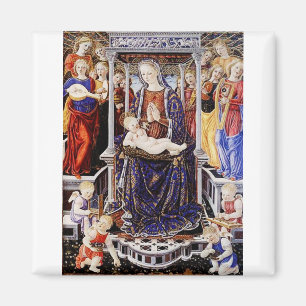 Virgin and Child Enthroned with Music-Making Angel Magnet