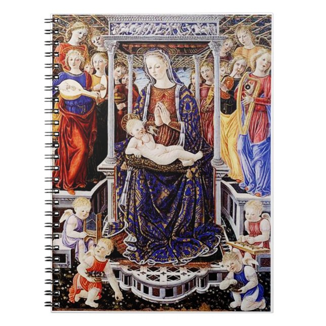 Virgin and Child Enthroned with Music-Making Angel Notebook (Front)