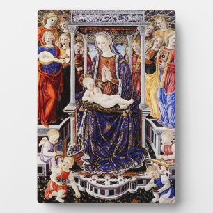Virgin and Child Enthroned with Music-Making Angel Plaque
