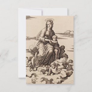 Virgin and Child in the Clouds Thank You Card