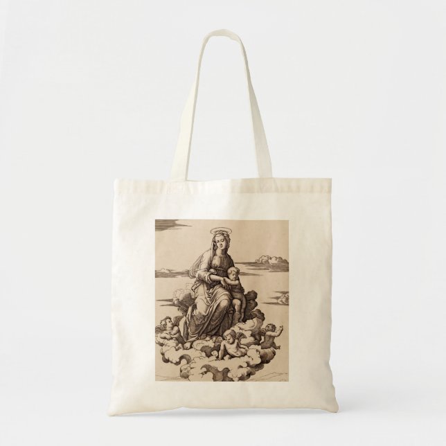 Virgin and Child in the Clouds Tote Bag (Front)