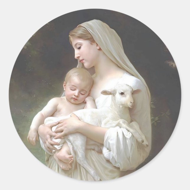Virgin And Child L'Innocence Round Stickers (Front)