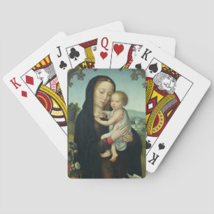 Virgin and Child (oil on panel) Playing Cards