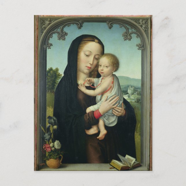 Virgin and Child (oil on panel) Postcard (Front)