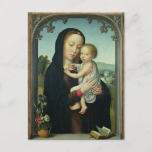 Virgin and Child (oil on panel) Postcard