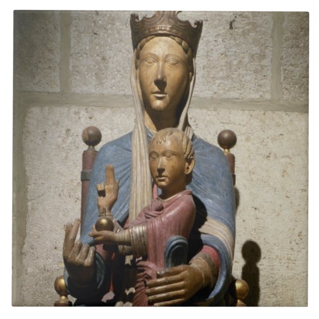 Virgin and Child, (polychrome wood) Tile (Front)