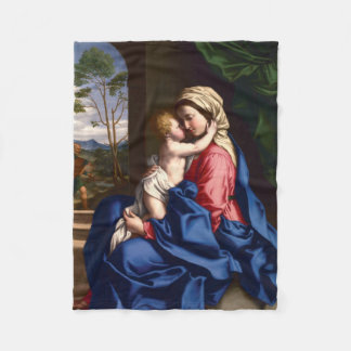 Virgin and Child - Sassoferrato Fleece Blanket