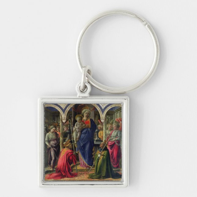 Virgin and Child surrounded by Angels Key Ring (Front)