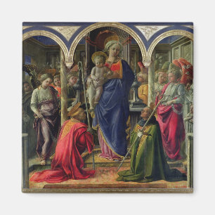 Virgin and Child surrounded by Angels Magnet