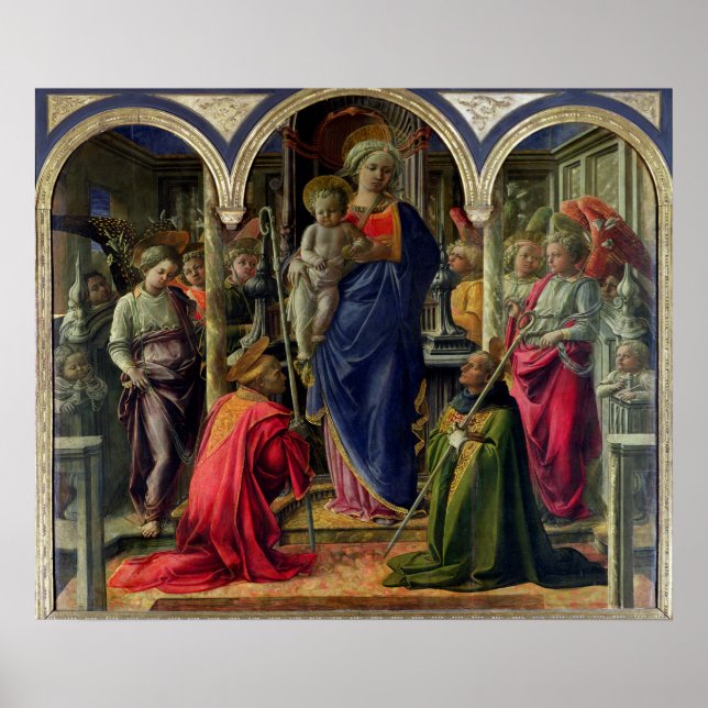 Virgin and Child surrounded by Angels Poster (Front)