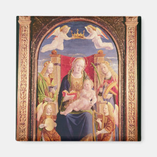 Virgin and Child with angel musicians and saints Magnet