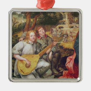 Virgin and Child with Angels Metal Tree Decoration