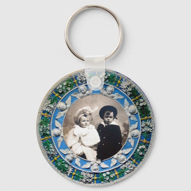 VIRGIN AND CHILD WITH ANGELS , PHOTO TEMPLATE KEY RING (Front)