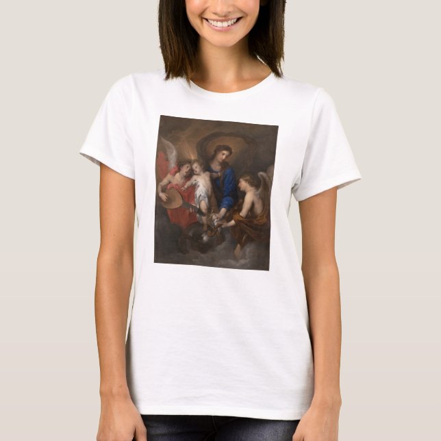 Virgin and Child with Music Making Angels T-Shirt (Front)