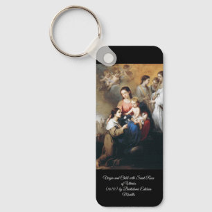 Virgin and Child with Saint Rose Key Ring
