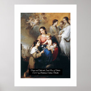 Virgin and Child with Saint Rose Poster
