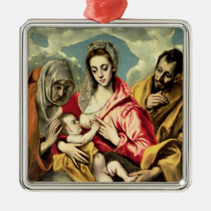 Virgin and Child with SS. Anne and Joseph Metal Tree Decoration
