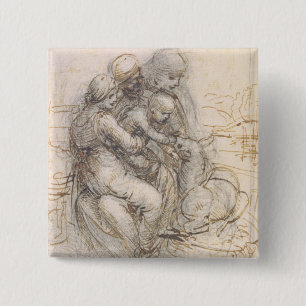 Virgin and Child with St. Anne, c.1501-10 (pen and 15 Cm Square Badge