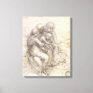 Virgin and Child with St. Anne, c.1501-10 (pen and Canvas Print
