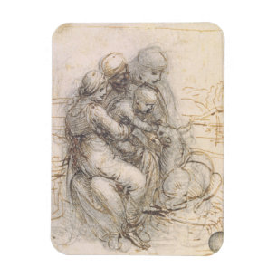 Virgin and Child with St. Anne, c.1501-10 (pen and Magnet