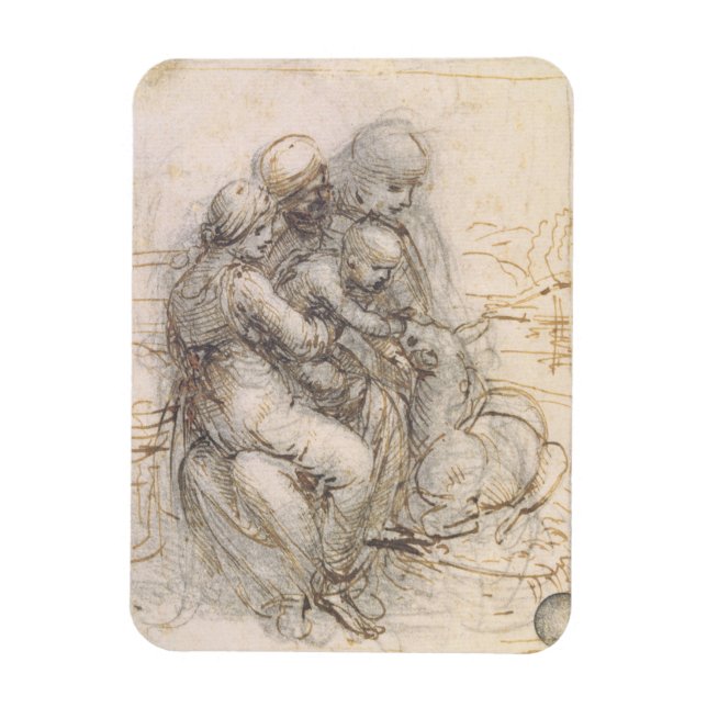Virgin and Child with St. Anne, c.1501-10 (pen and Magnet (Vertical)
