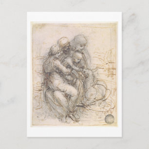 Virgin and Child with St. Anne, c.1501-10 (pen and Postcard