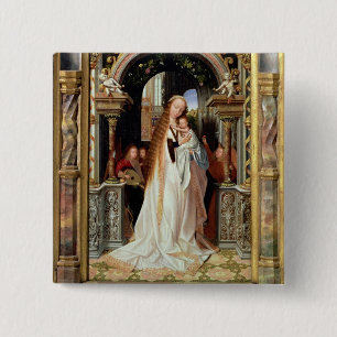 Virgin and Child with Three Angels, central panel 15 Cm Square Badge