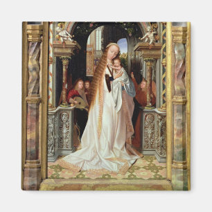 Virgin and Child with Three Angels, central panel Magnet