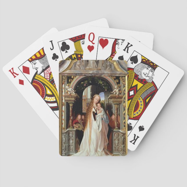 Virgin and Child with Three Angels, central panel Playing Cards (Back)