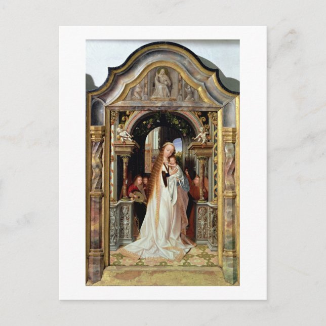 Virgin and Child with Three Angels, central panel Postcard (Front)