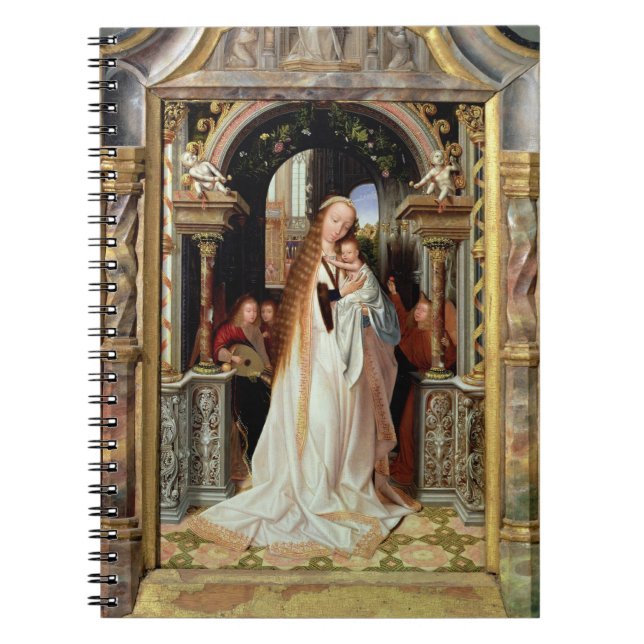 Virgin and Child with Three Angels, central panel Spiral Notebook (Front)