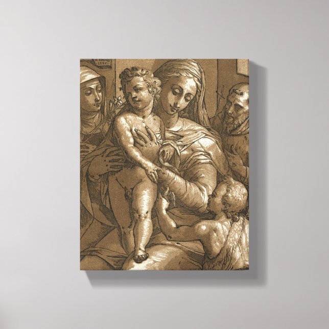 "Virgin, Child, and Saints" wrapped canvas print (Front)