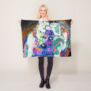 Virgin (Girls), Gustav Klimt Fleece Blanket